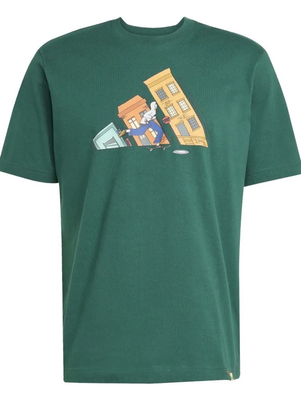 Adidas T-shirt Ddl Skate Green Graphic Short Sleeve Tee